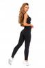 Women's Sports Leggings Fitted Ribbed High Waist MORAJ S/M BLACK
