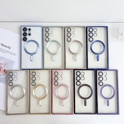 Luxury Plating for Magsafe Magnetic Wireless Charging Case for Samsung Galaxy S25 S24 S23 S22 S21 FE Plus Note 10 20 Ultra Cover