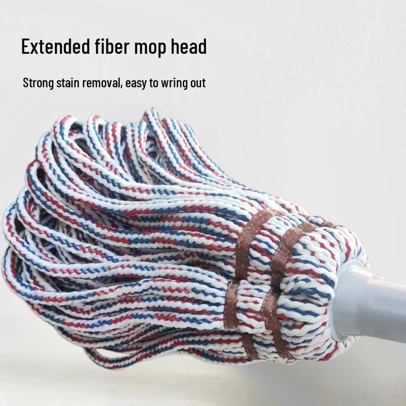 Self-Wringing Dual-Use Rotating Cotton Mop for Wet and Dry Cleaning Multiple Sizes
