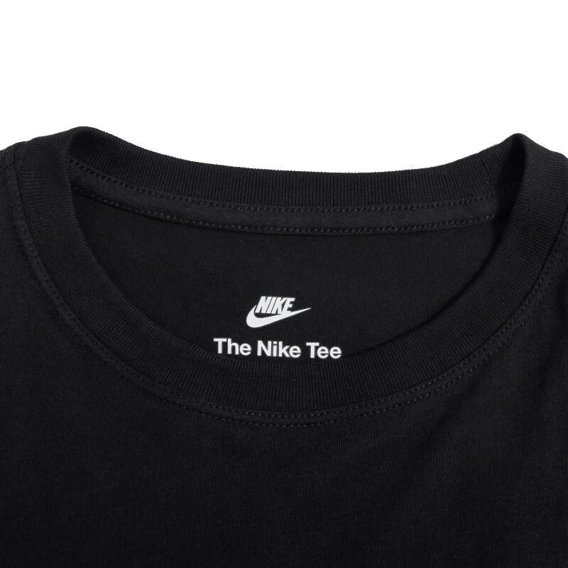 Nike Logo Embroidered Sports Casual Crew Neck Short Sleeve T-Shirt Kids Tops Black FD0927-010