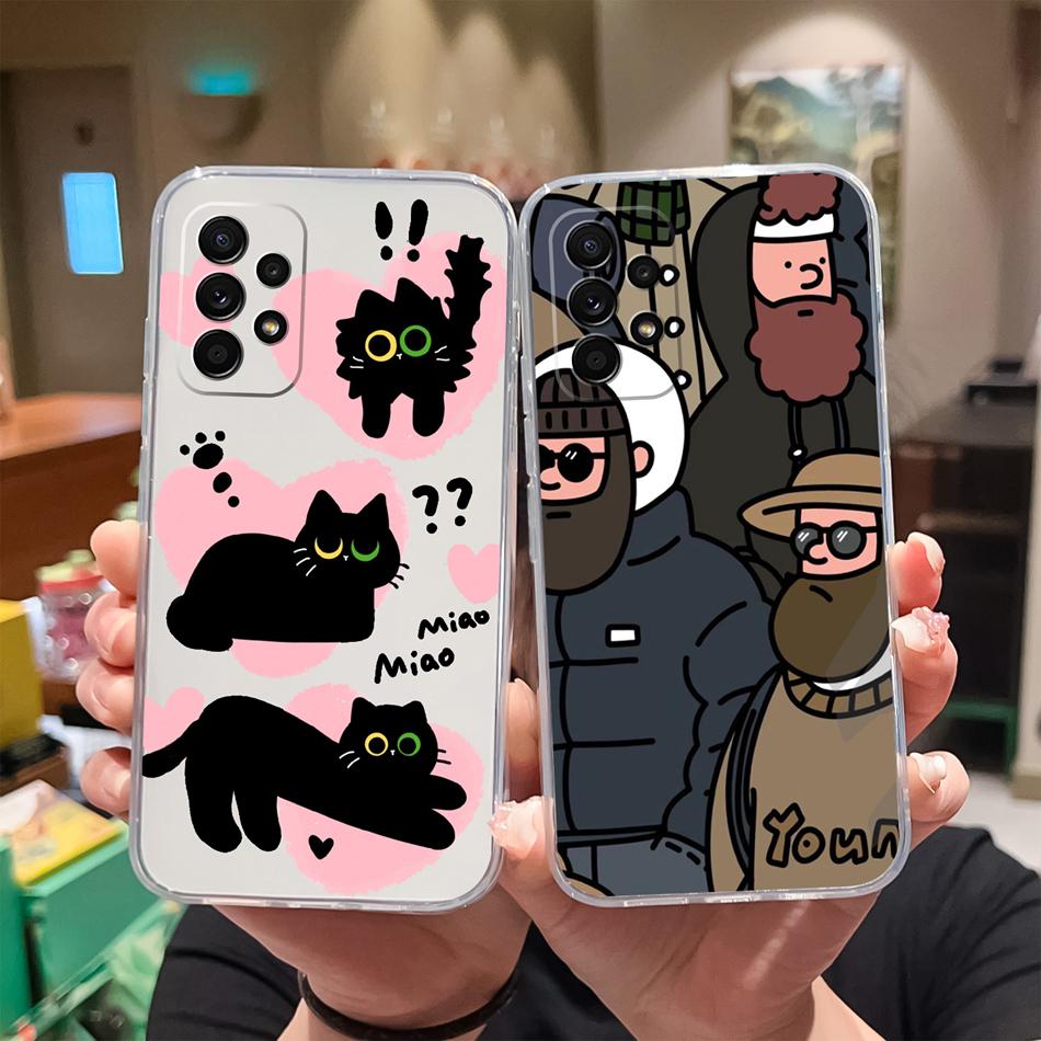 Flower Case For Samsung Galaxy A52 Phone Cover For Samsung A 52 Cases Soft Transparent Silicone Christmas Elk deer Back Covers