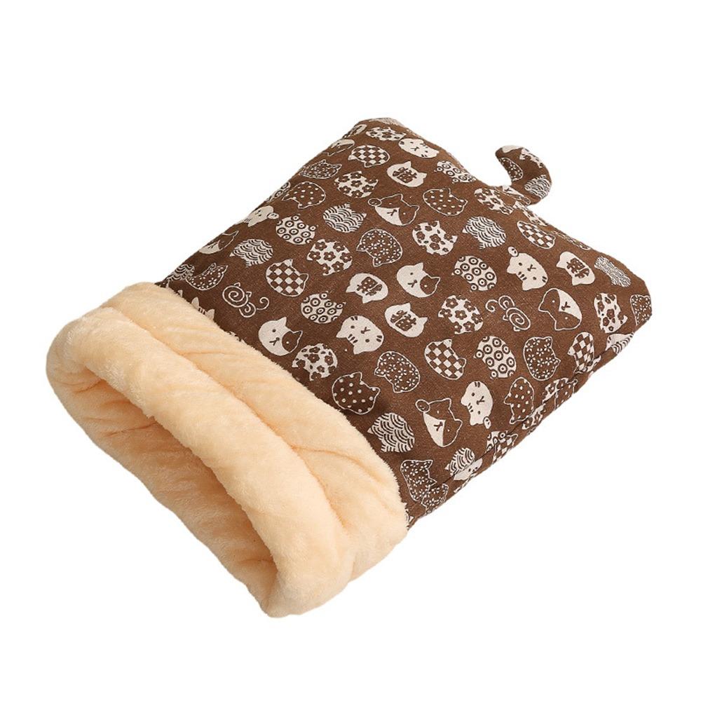 Cute Cat Sleeping Bag Thickened Cartoon Cat Nest Mat Winter Warm Pocket Type Kitten Quilt Bed Pet Supplies