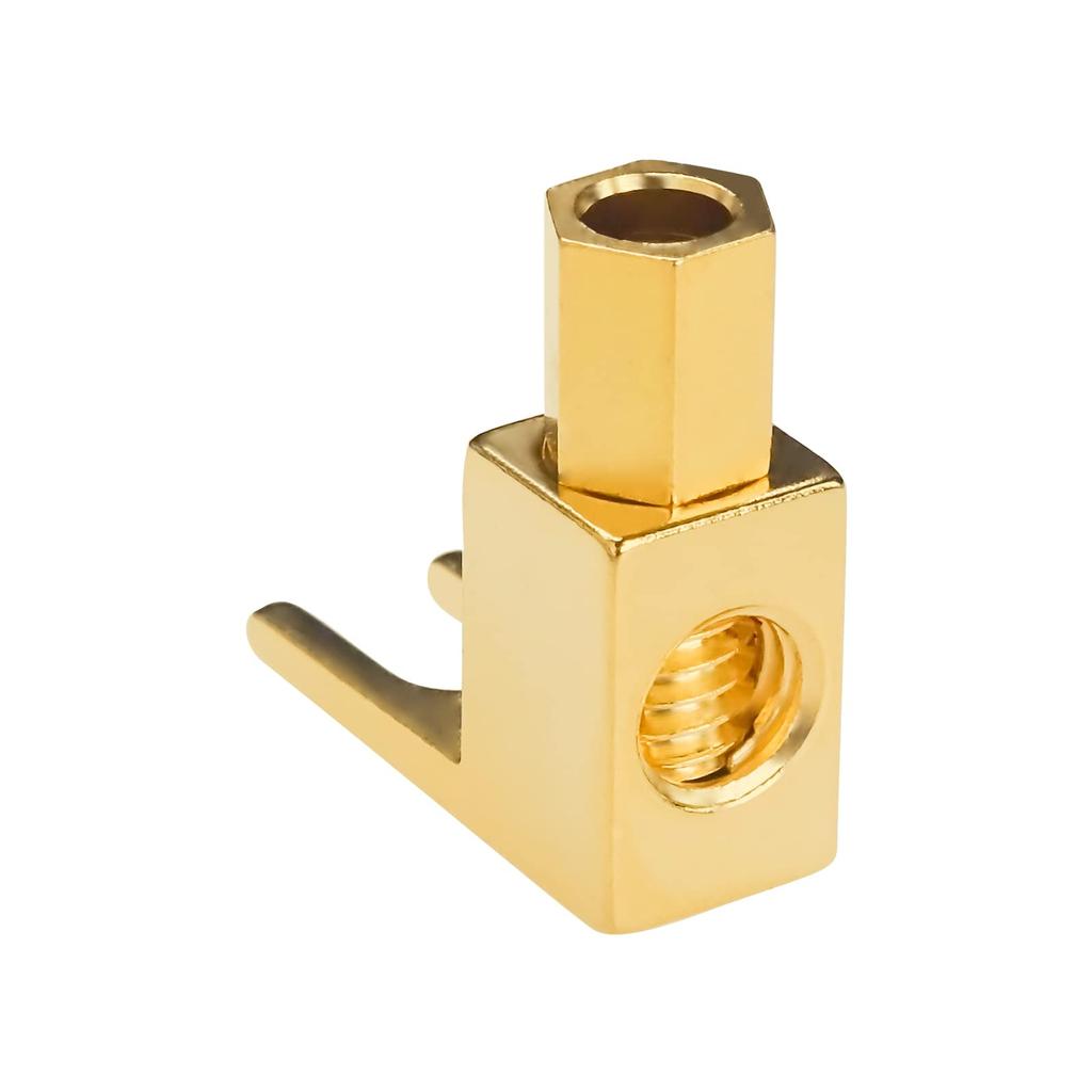 Cleqee Wandelt Bananenstecker in Gabelstecker um Goldene Lautsprecherkabel-Steckverbinder 8er-Pack Y-Gabelklemmen, L-förmig, Lötlos, (Y-Kabelschuhe), Plattiert,