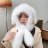 Autumn & Winter Plush Scarf Hat: Warm, Ear-Protecting Lei Feng with Rabbit Ears