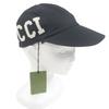 Pristine GUCCI Cap Logo Patch with Elastic Black Cotton Mens 751400 Used