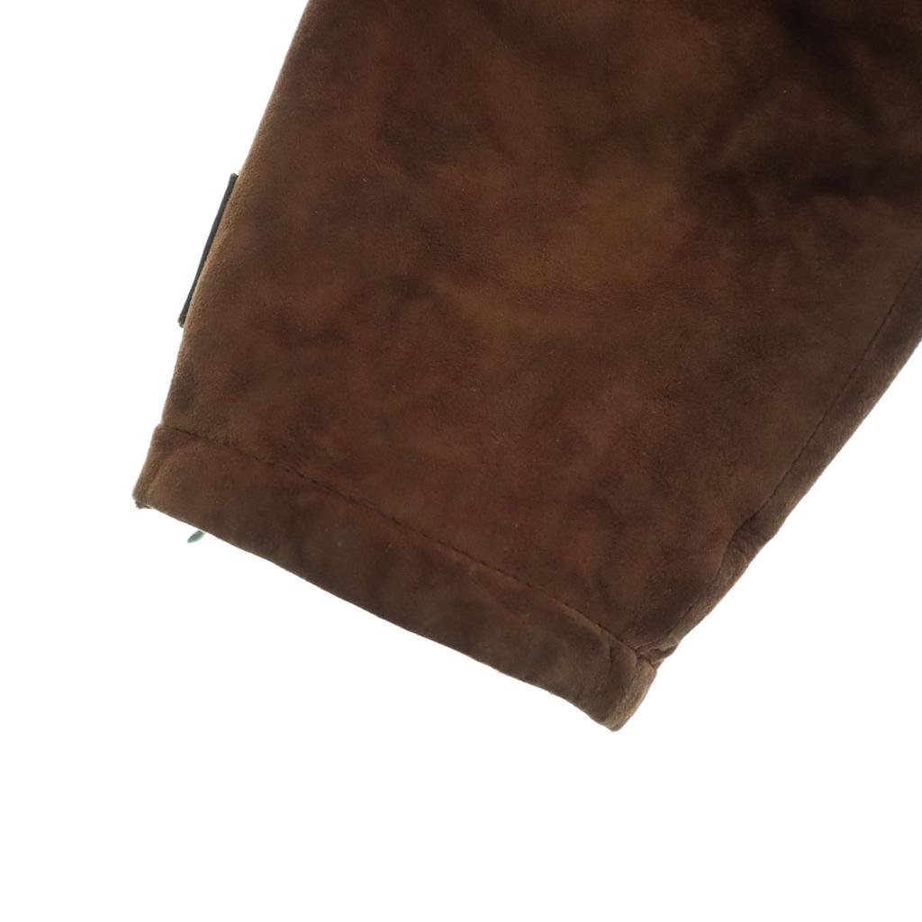 Made In Japan Long Sleeve Suede Leather Coat 9 Quilted Sheepskin Liner Women Used