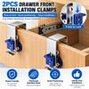 2pcs Press Lock Drawer Front Installation Clamps Stainless Steel Cabinet Jig Tool  Woodworking