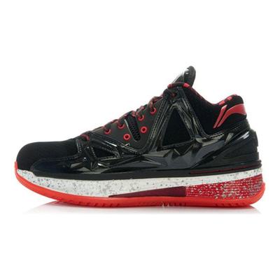 Li Ning Wow 2 Rückkehr Ankündigung Mid Basketballschuhe Herren Basketballschuhe Rot Schwarz ABAJ003-1