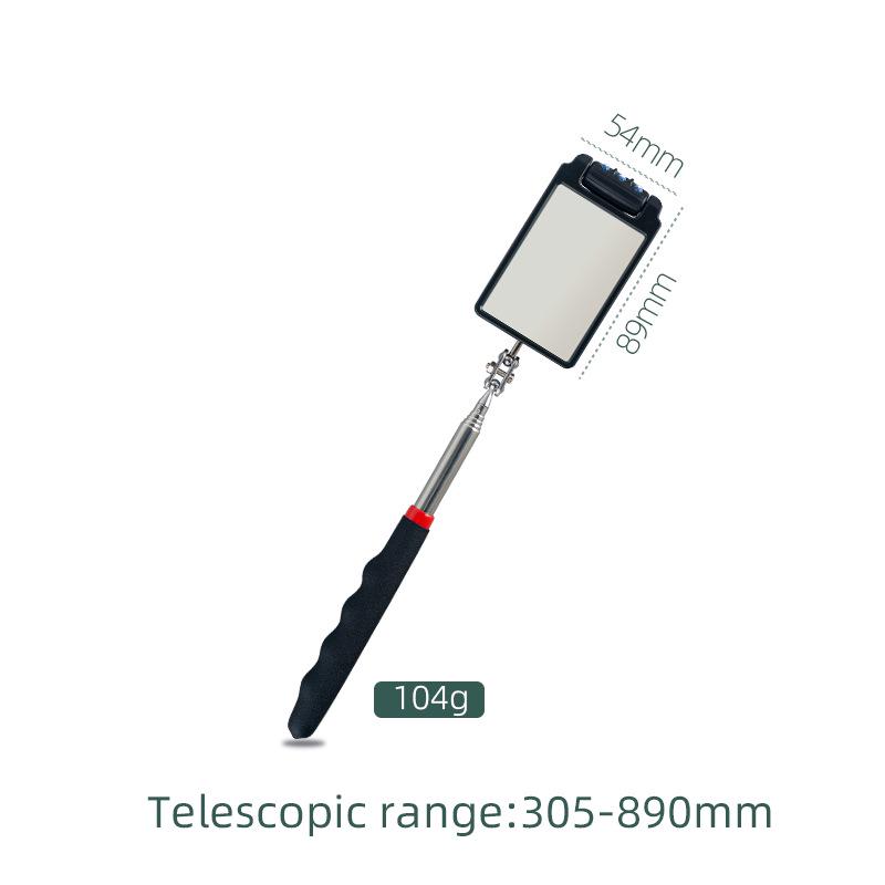 Geinbei Zatahovací inspekční zrcátko se světlem - Nastavitelný směr: Čtvercová, kulatá, oválná zrcátka pro údržbu automobilu