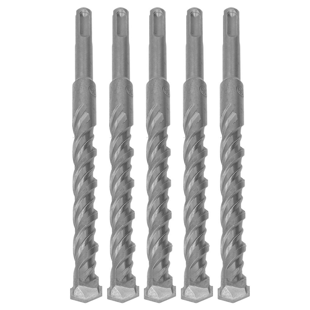 5pcs Carbide Tip Carbide Tipped Masonry Bits 2 Flute Spiral SDS Plus Hammer Bits For Concrete