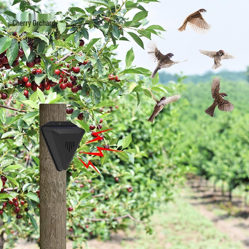 Solar Daytime Bird Repeller with Timed Sound and Light for Orchards, Fish Ponds, and Paddy Fields