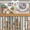 Retro Elf Kingdom European & American Collage Paper Set - 12 Sheets for Journaling & DIY Stickers