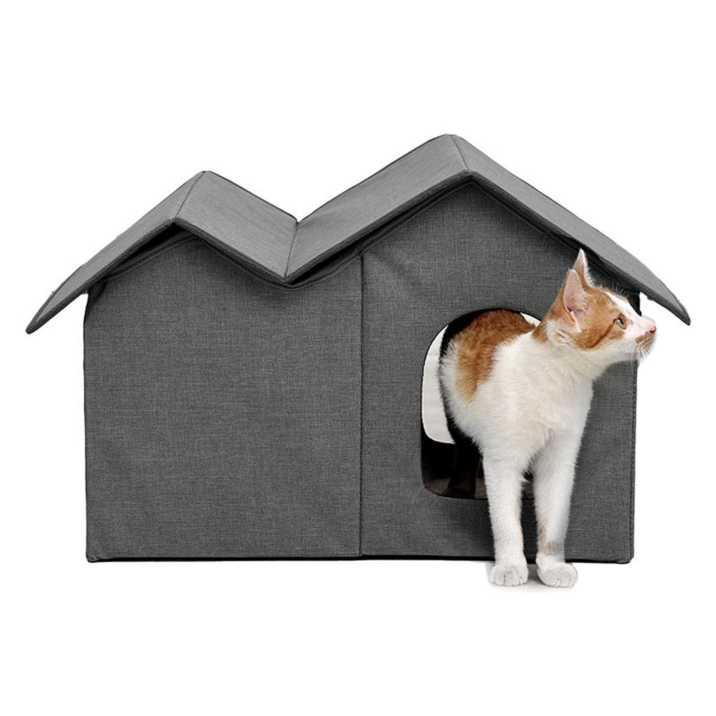 Cat House Large Space Water Resistant Closed Design Comfortable Portable Foldable Cat   for Indoor Pets