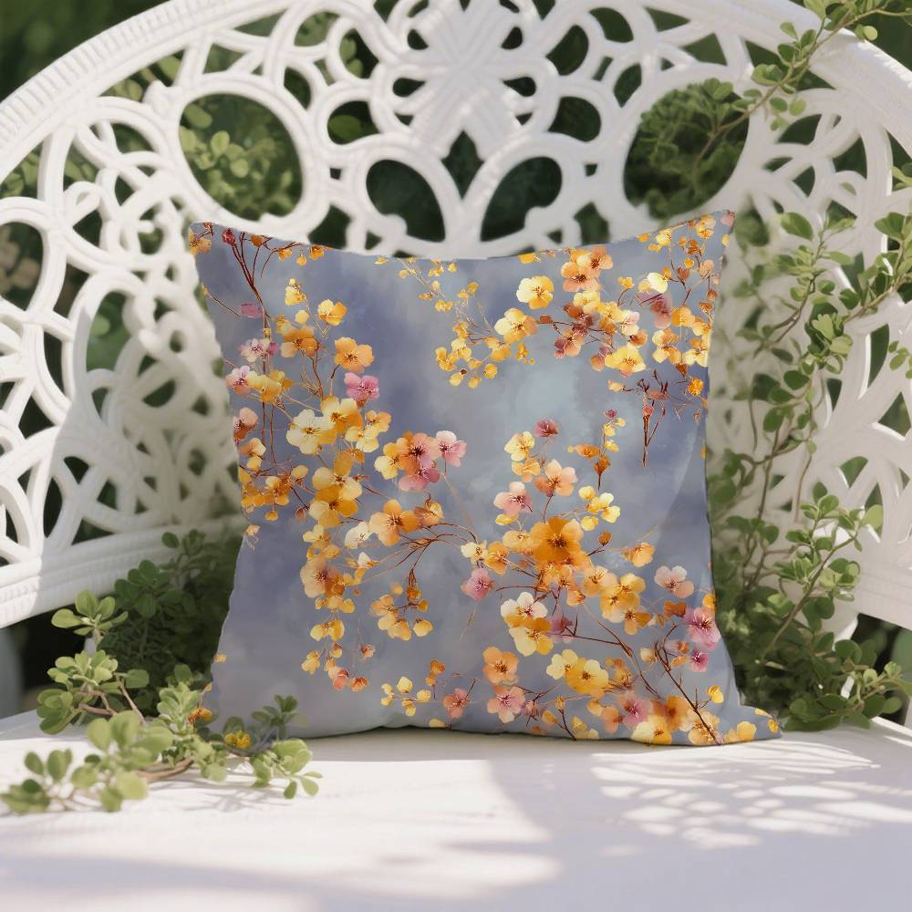 N-Niche Fresh Prints Style Art Pillow Case Anti-dustmite Pillowcase Invisible Zipper Silky Short Plush Sofa Cushion Cover