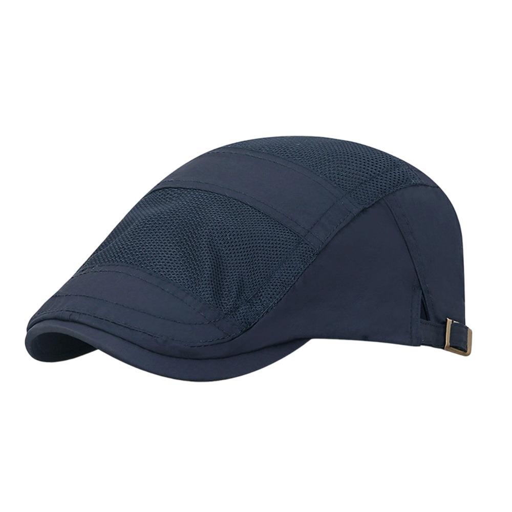 Fashion Summer Beret Hat Quick-Drying Adjustable Newsboy Hat Casual Solid Color Cabbie Hat Men Women