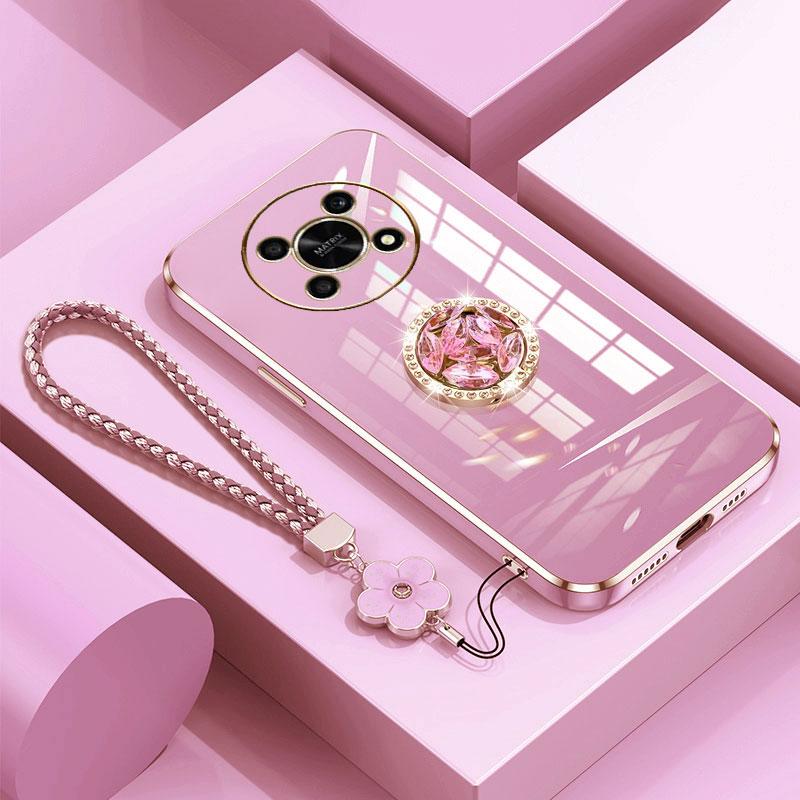 

Чехол Honorx9 5G с ремешком, роскошный чехол с бриллиантовым держателем для Huawei Honor X9 5G, чехлы Honor X 9 X9a X5 X7a X7, подставка-кольцо Honor x9 5G&Case & Holder розовый