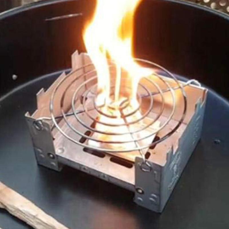 Mini Grilling Mesh Outdoor Alcohol Stove Mini Foldable Solid Stove Portable Camping