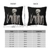 Skull Human Skeleton Throw Pillow Cover Human Skeleton Posing Decorative Pillow Case Cushion Cover Home Sofa Decor 18x18 Inch