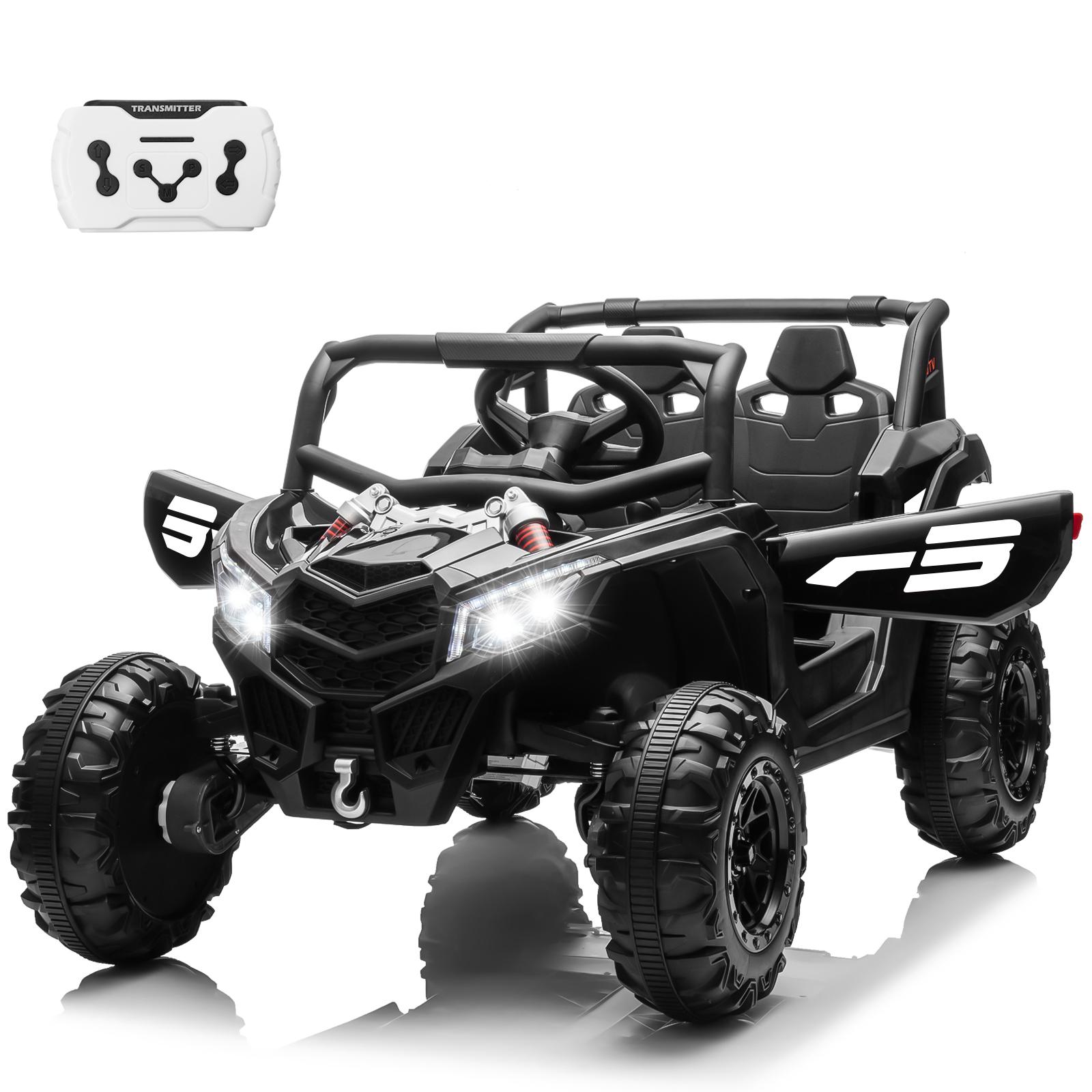 

24V Ride On Car for Kids w/Remote Control, JOYRACER Battery Powered Off-Road UTV, 4x150W Motors,4 Shock Absorbers, 4.5 Mph Max S чорний