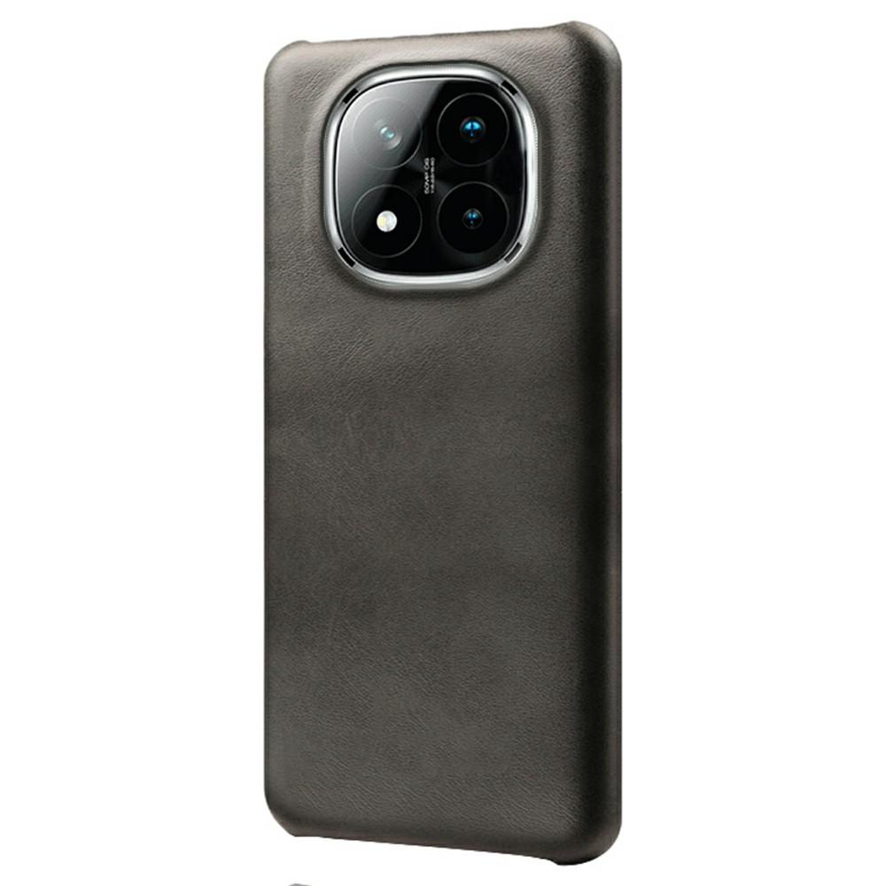 

For Xiaomi Redmi Note 14 Pro+ 5G Case Calf Texture PU Leather Hard PC Protective Phone Cover Black