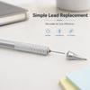 0.5/0.7mm Black/Silver Mechanical Pencil with Leads and Eraser,Automatic Pencil Sketch Painting Office Writing Stationery Supply