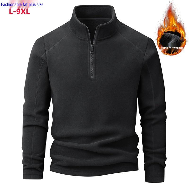 Pánská trendy fleecová mikina se stojáčkem, L-9XL, na podzim/zimu