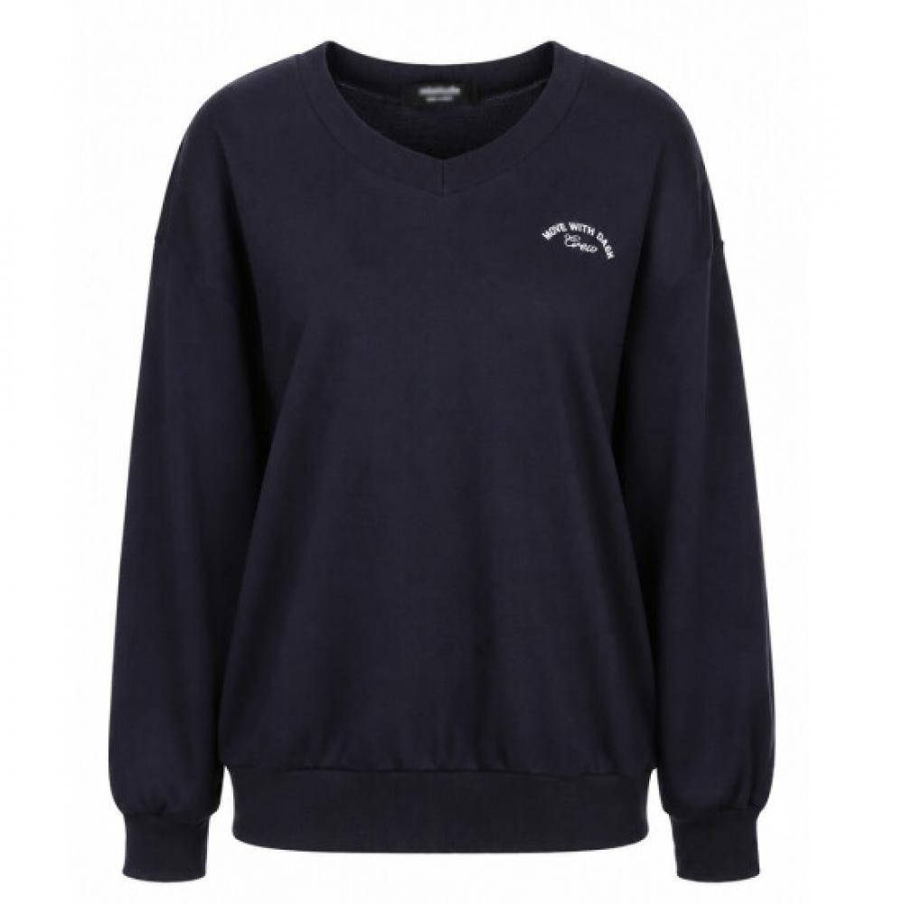 Shop Women S VerSatile V Neck Embroidered SweatShirt naVy Oda wSh260089