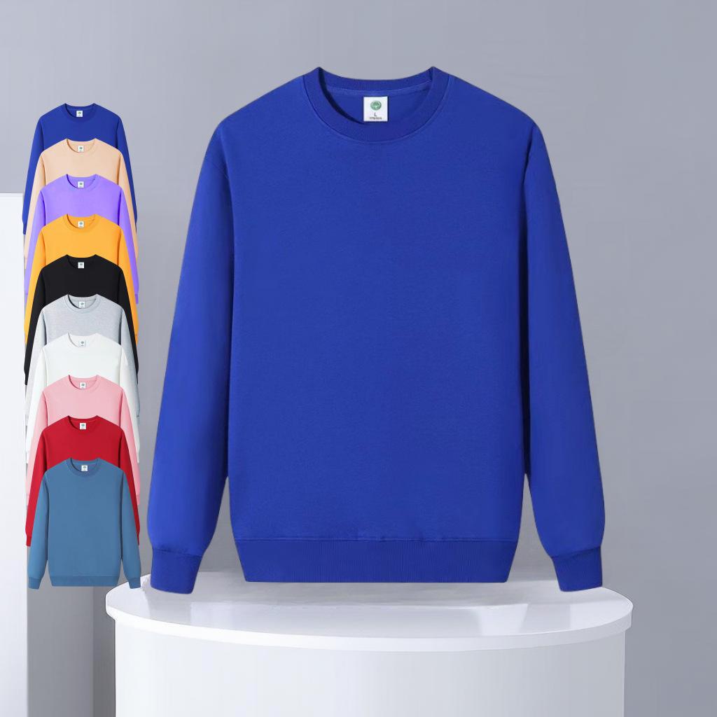 Velvet Lined Korean Style Men's Round Neck Sweatshirt, Autumn/Winter, Long Sleeve, Loose Fit, Plus Size, Trendy Temperament Top.