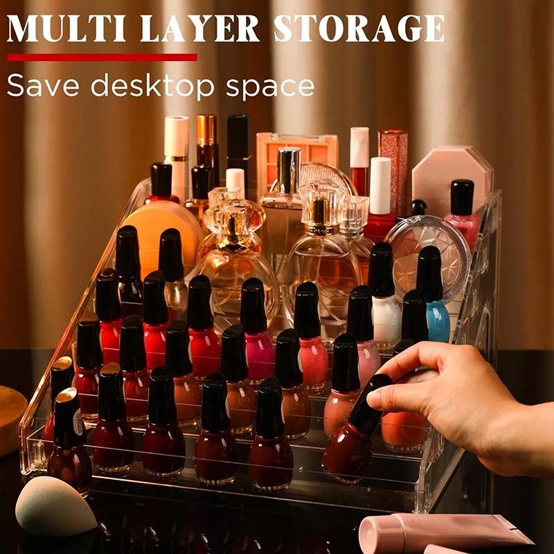 3/4/5/6/7 Layers Acrylic Cosmetic Nail Polish Orgaizer Display Rack Lipstick Perfume Makeup Storage Rack