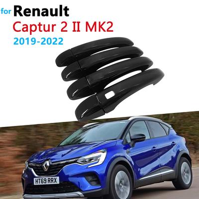 Gloss Black Door Handle Cover for Renault Captur 2 II MK2 XJB HJB HJE    2022 2023 Car Exterior Accessories