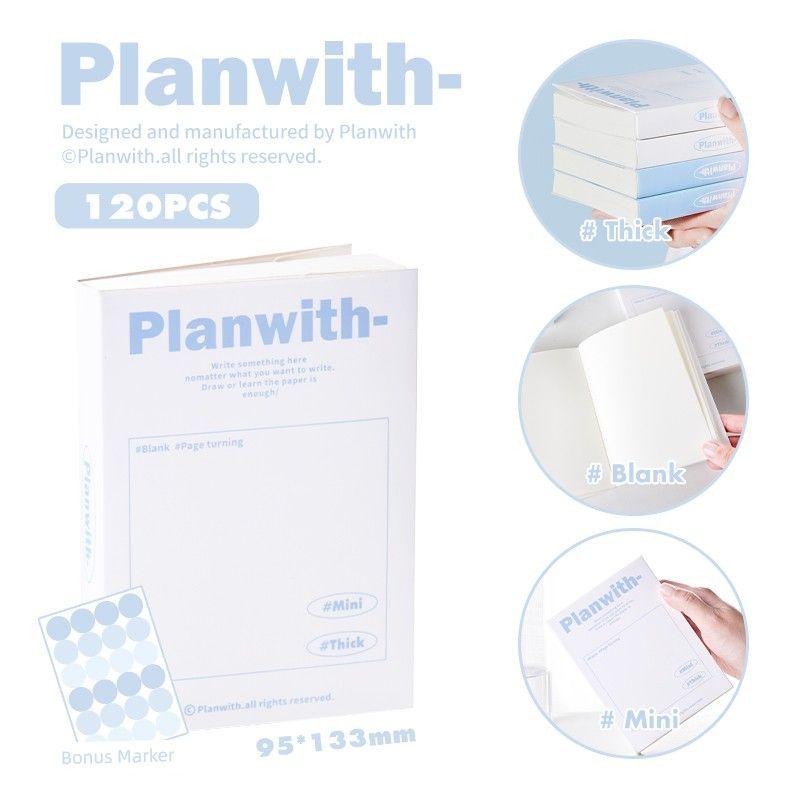 

Planwith Blank Thickened Scribbling Pad Good-looking Students Play Herbal Scratch Paper Notes with Postgraduate Entrance Examination Scratch Paper [Mini side flip] white