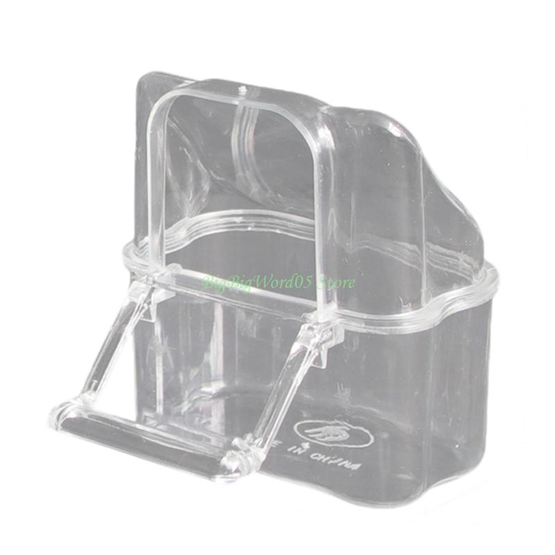 24TE 10Pcs/Set Transparent Bird Feeding Box Dispenser Parrots Feeder with Stable Construction Antisplash Design