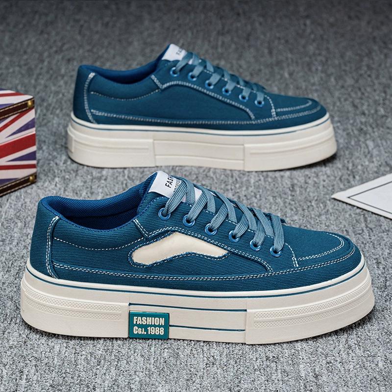 Canvas Men's Shoes, Denim Blue Board Shoes, Sports and Casual Cloth Shoes
