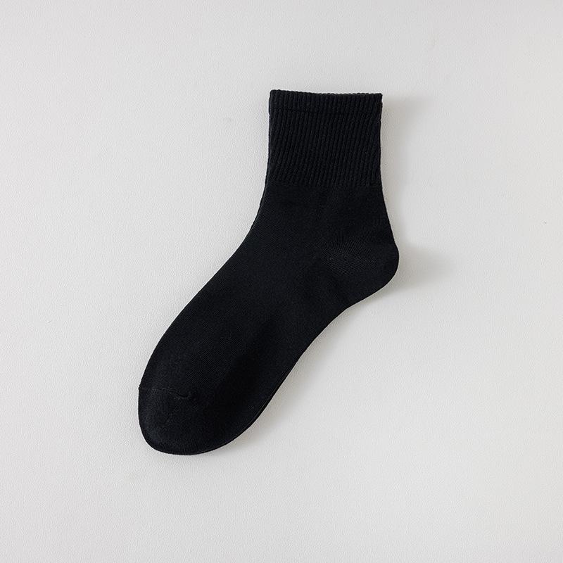 Unisex Mid-Tube Sports Socks - Black, White, Gray, Soft Cotton, Simple Design