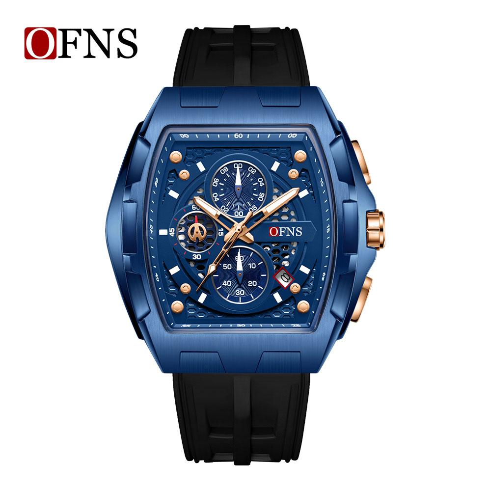 OFNS1210 Bucket Shaped Men's Watch Night Light Hand Waterproof Leisure Sports Quartz Watch Fashion Cool Classic Watches for Man