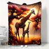 2026 Giraffe Sunset Scene Gift Soft Plush Blanket,Flannel Throw Blanket for Living Room Bedroom Bed Travel Sofa Cover Kids Gift