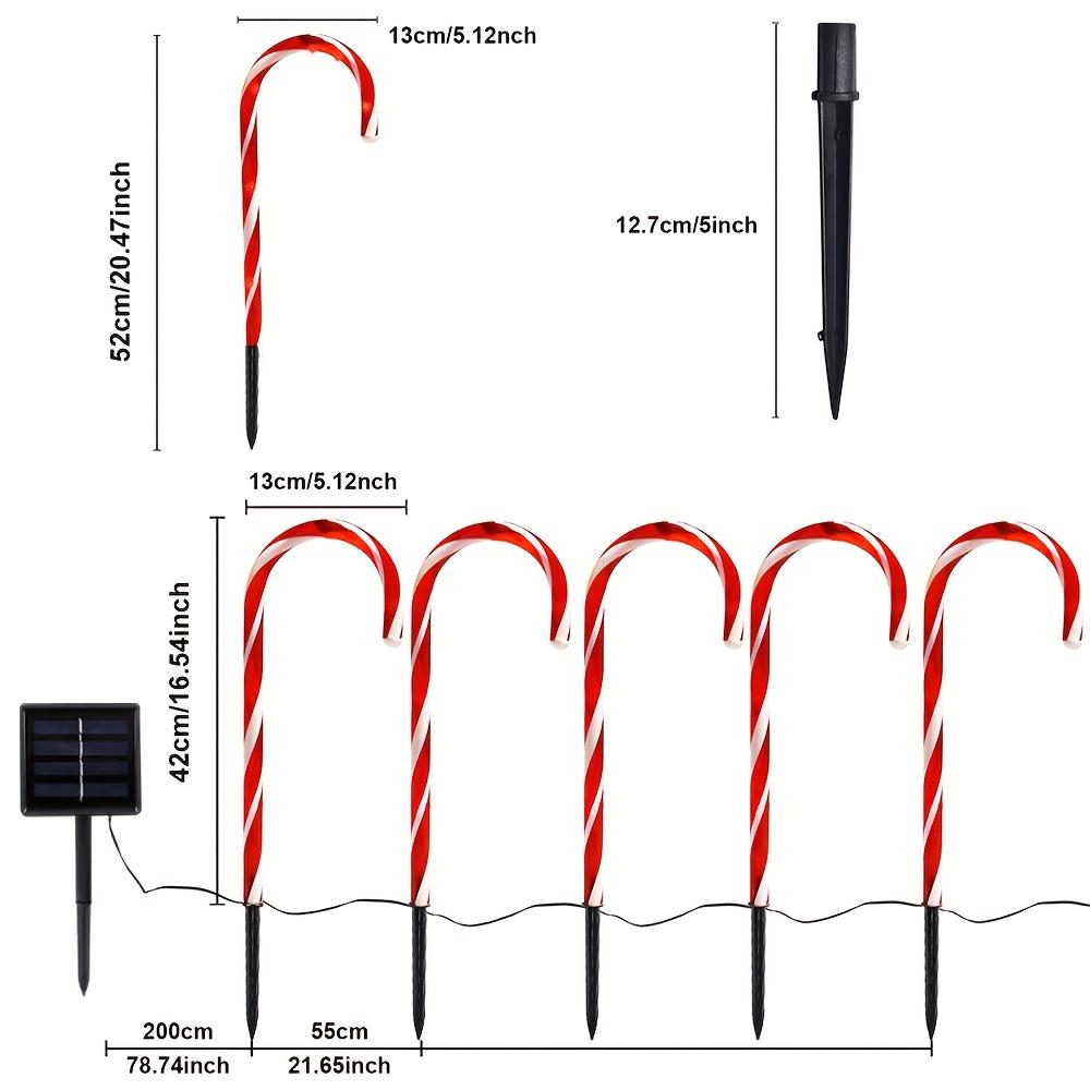

12PCS Solar-Powered Candy Cane Light Christmas Lighted Holiday Displays LED Street Lamps Waterproof Outdoor Garden Landscape теплый белый