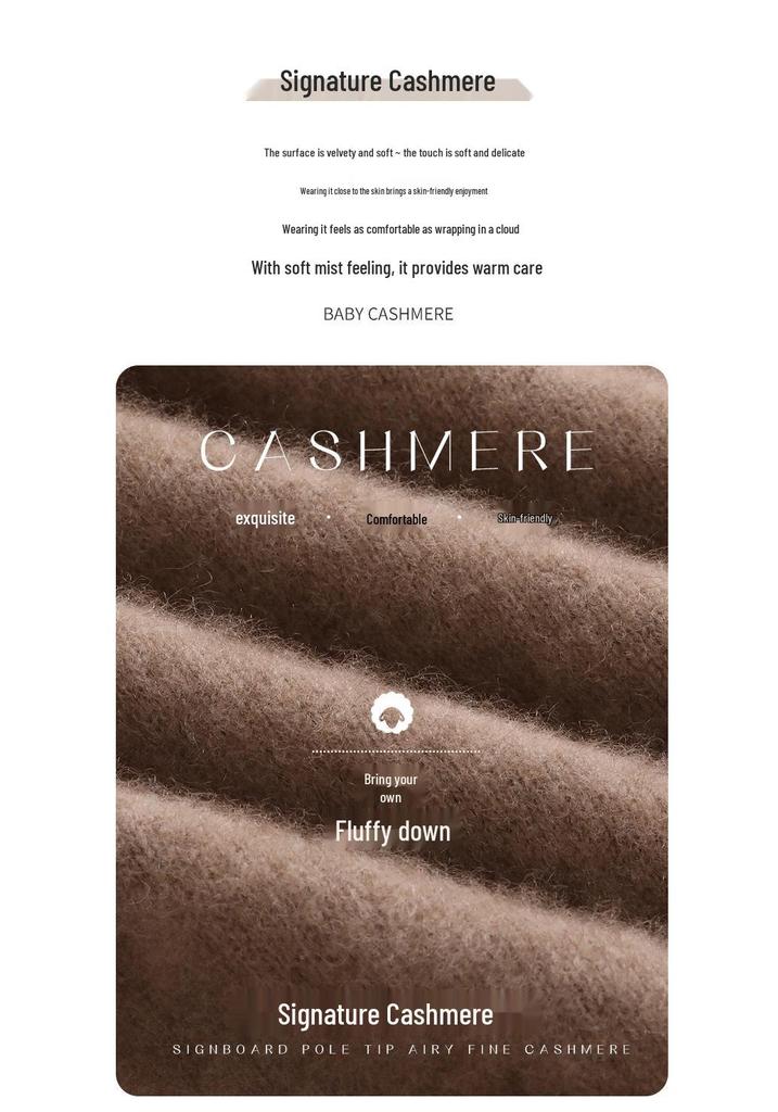 2025 Women's Cashmere Round Neck Loose Knit Sweater - Soft, Fluffy, Versatile Outerwear for Autumn and Winter