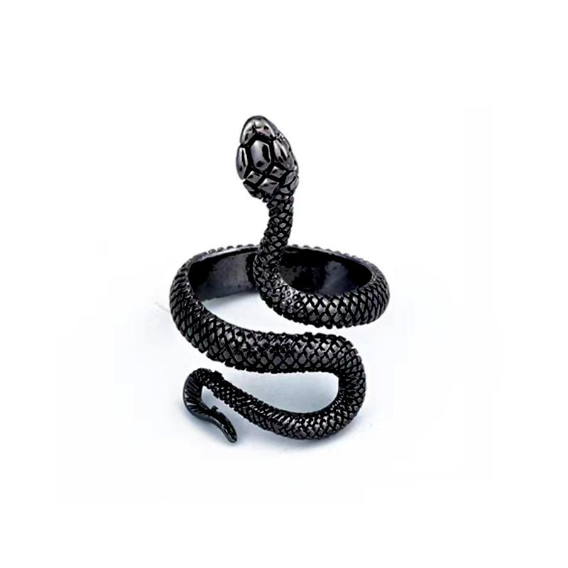 Elegant Golden Snake Ring Woman Girls Vintage Rings Men Popular Gothic Spirit Snake Ring Jewelry Gift Adjustable