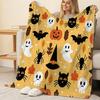 Halloween Christmas Themed Flannel Fleece Blanket Lightweight, Soft Warm Cozy Throw for Home, Window Seat, Indoor Couch Decor & Relaxing Use