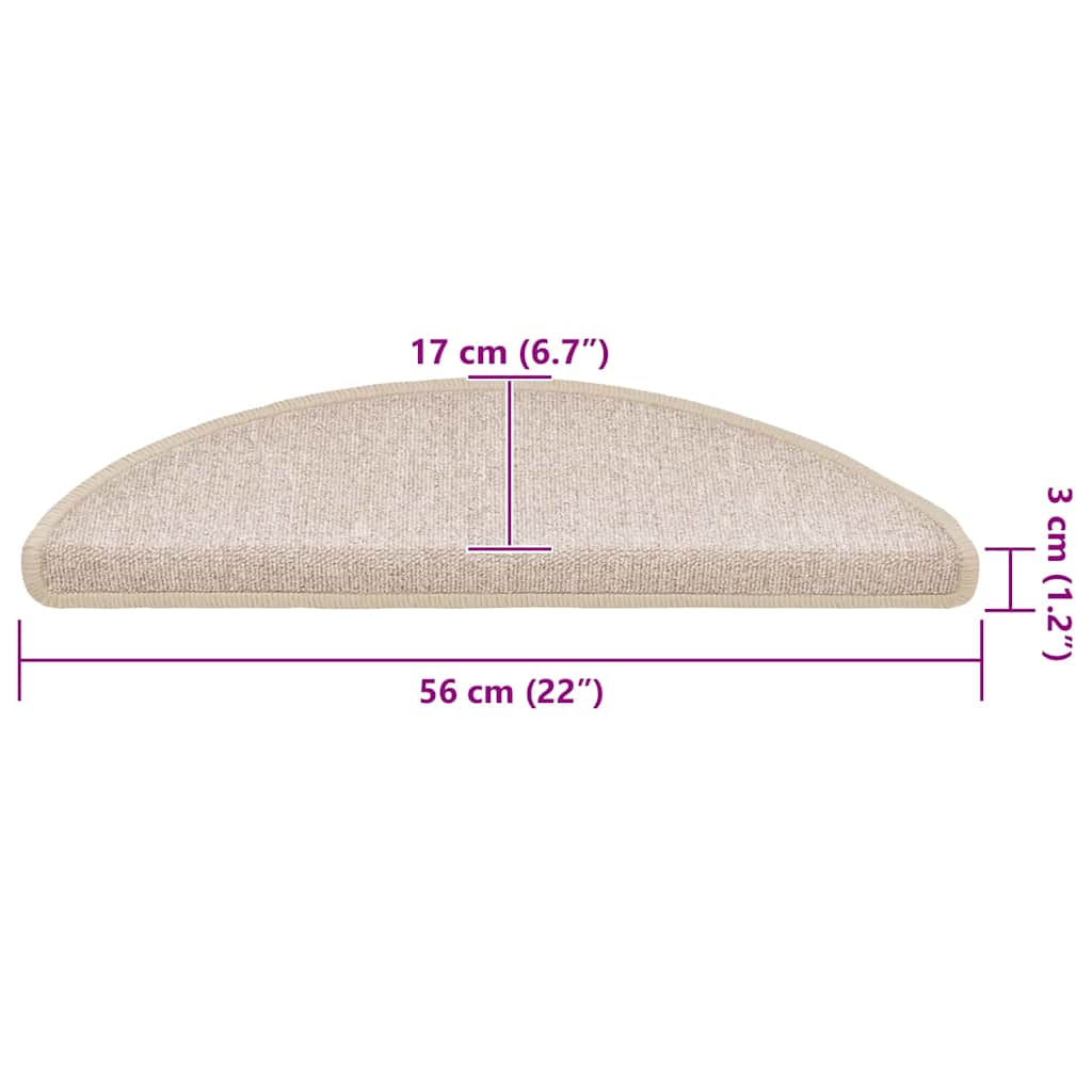 Step Mats 20 Pcs. 56 X 17 X 3 Cm Taupe Semi Circular
