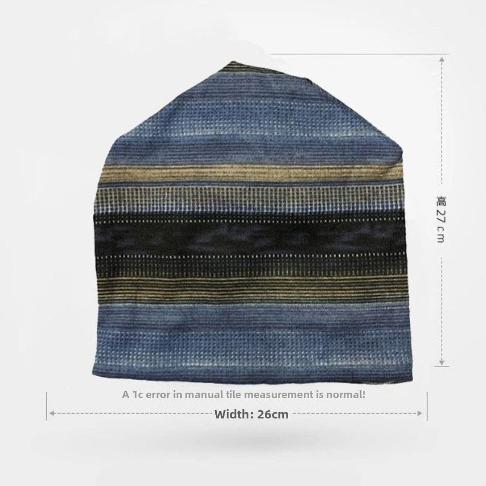 Stripe Print Pullover Hat Multifunctional Keep Warm Women's Pile Hat Autumn and Winter