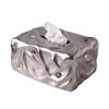 Ceramic Tissue Box Inlaid with Colorful Gemstones Folded Napkin Holder Desktop Storage Container  Toilet Paper Holder