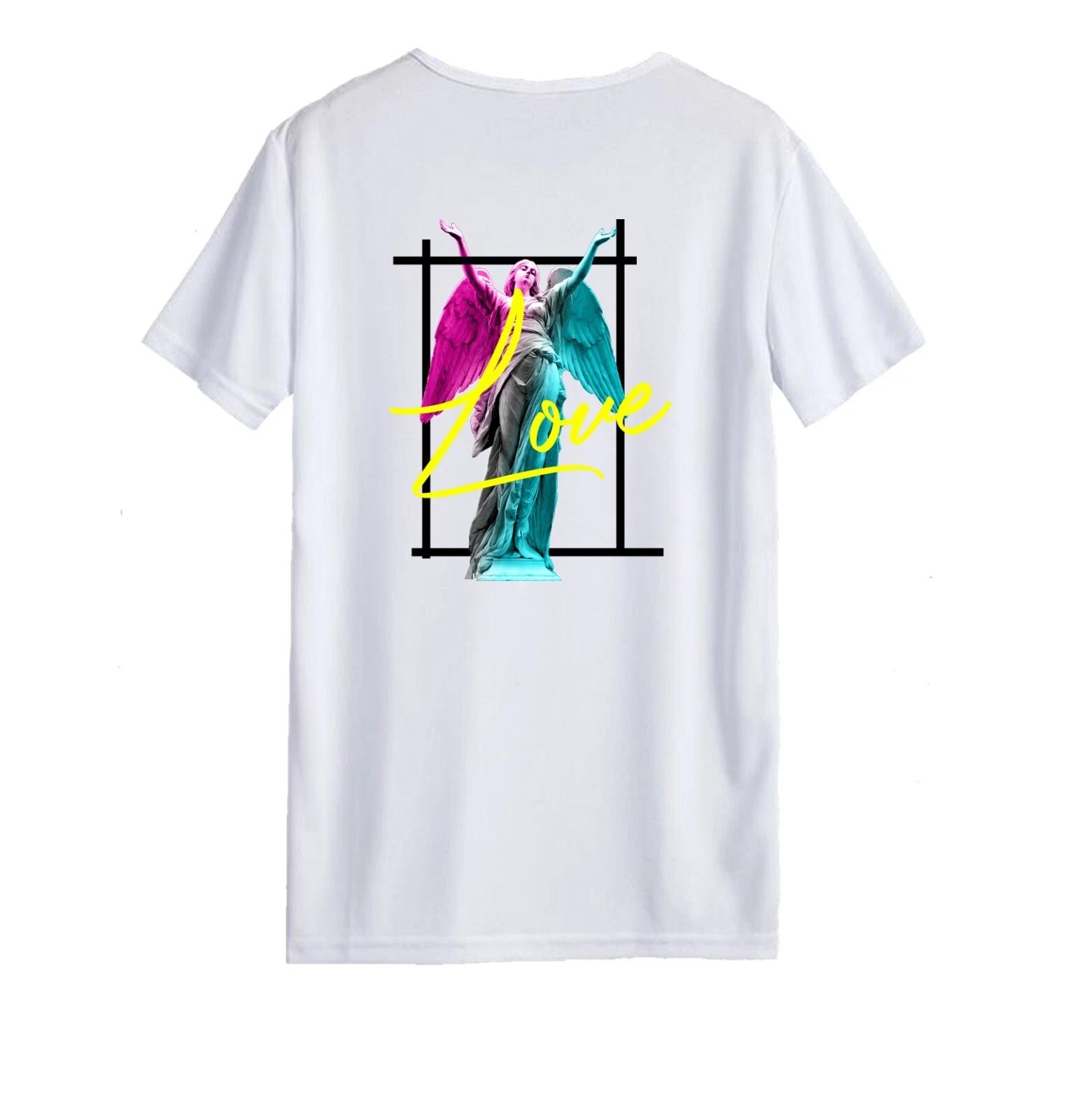 Unisex T-Shirt - Angel Statue - Casual Summer Student Couple Original Gift He Sh S