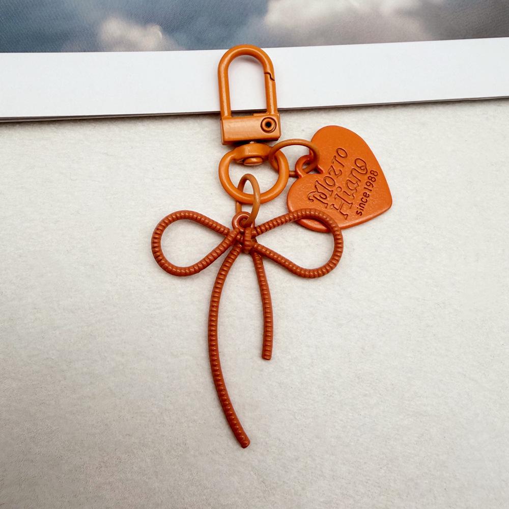 Colorful Heart Bow Keychain DIY Pendant for Bags