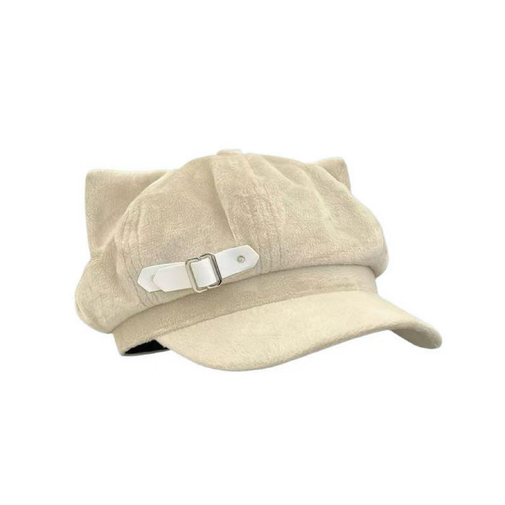 Y2k Cat Ear Beret Hat Soft Cute Anime Style For Casual Wear