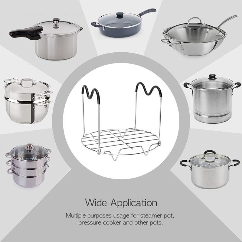 Steamer Rack Trivet with Heat Resistant Silicone Handles Stainless Steel Steam Rack Pressure Cooker Trivet JT429