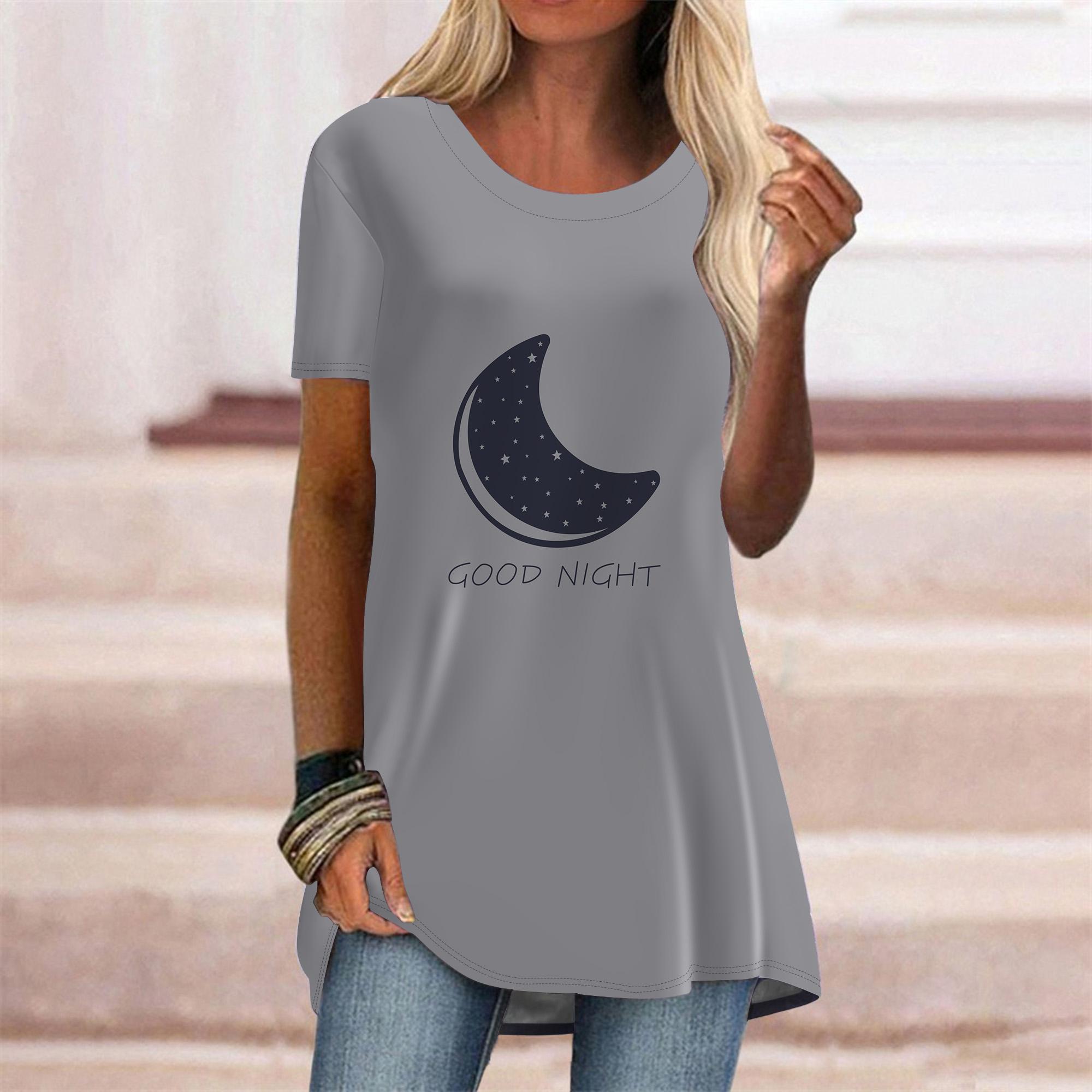 

Плюс размер женская летняя розовая губа принтованная удобная футболка с коротким рукавом и круглым воротником повседневные мешковатые футболки средней длины 8XL серый