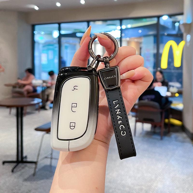 Lynk & Co Z20/Z10/Z900 High-End Metal Key Case for 2025 Model - Fully Enclosed Shell with Buckle