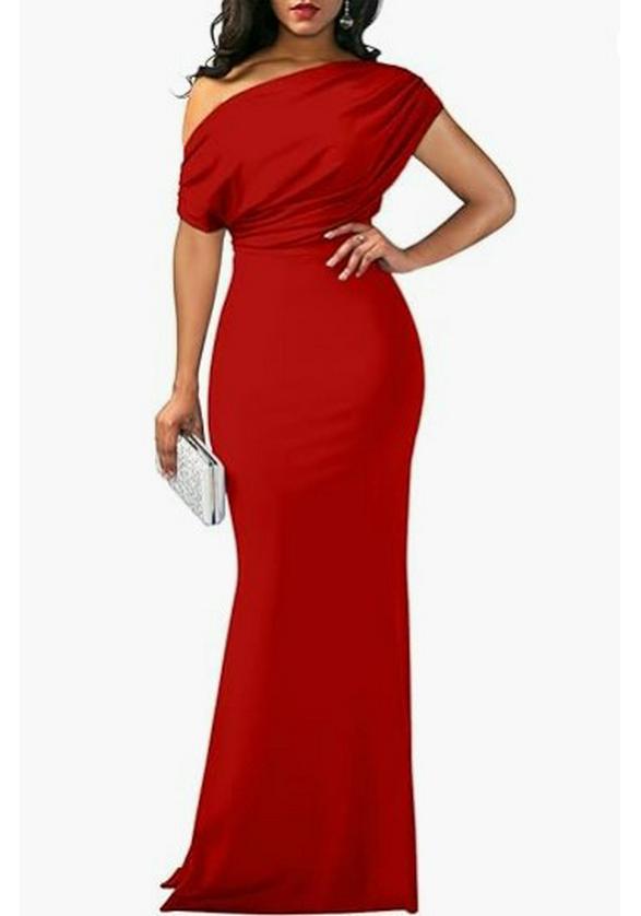 Abito Formale Donna Primavera 2024 Monospalla Senza Maniche Bodycon
